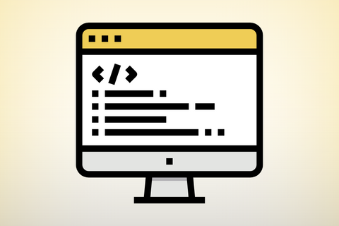 Icon of a computer with code relating to personal projects